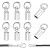 8Pcs Rhodium Plated Sterling Silver Cord Ends FIND-BC0014-09B-1
