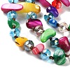 Boho Glass & Dyed Natural Shell Beaded Chips 3 Layer Necklaces for Women NJEW-H047-01C-3