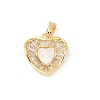 Brass Micro Pave Clear Cubic Zirconia Pendants KK-R213-06G-03-1