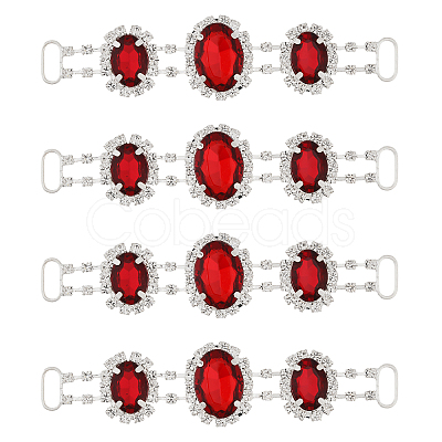4Pcs Silver Plated Brass Rhinestone Connector Charms RB-CA0001-05A-1
