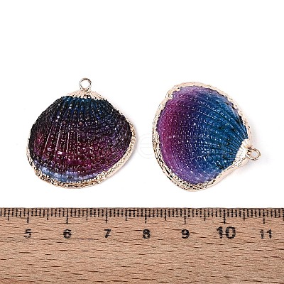 Spray Paint & Electroplate Natural Sea Shell Pendants SSHEL-N042-16A-1