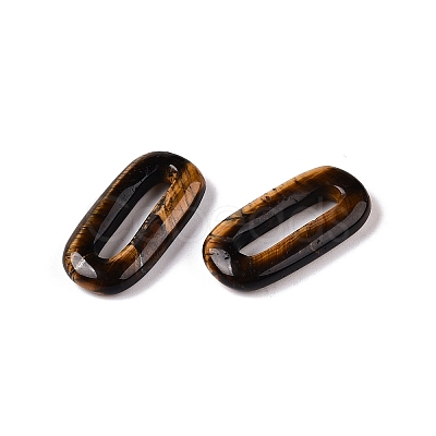 Natural Tiger Eye Oval Pendants G-N342-105N-1