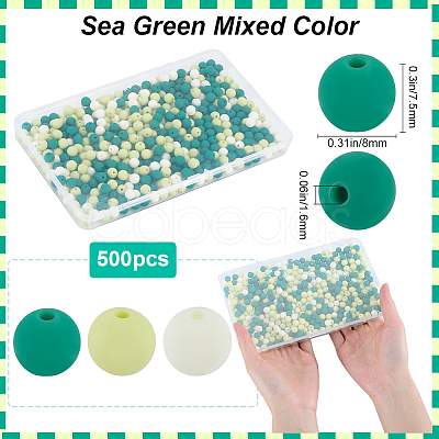 500Pcs Rubberized Style Imitated Silicone Acrylic Beads MACR-SP0001-07E-1
