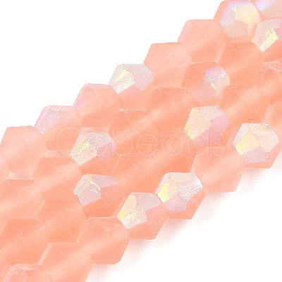 Imitate Austrian Crystal Bicone Frosted Glass Beads Strands EGLA-A039-T3mm-MB15-1
