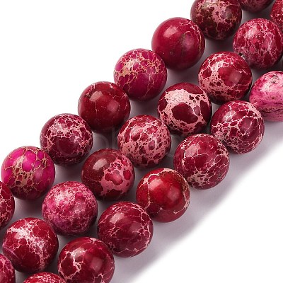Dyed Natural Regalite/Imperial Jasper/Sea Sediment Jasper Beads Strands G-B124-C03-03-1