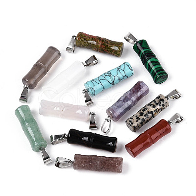 Natural & Synthetic Mixed Stone Pendants G-N353-04-1