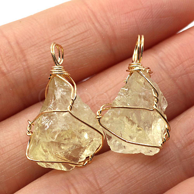 Raw Rough Natural Citrine Pendants FIND-PW0020-04C-1