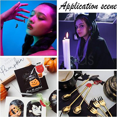 Nbeads 32Pcs 8 Style Halloween Theme Alloy Pendants FIND-NB0002-40-1