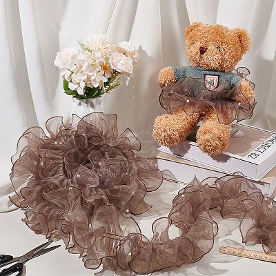 5 Yards Pleated Organza Pleated Lace Ribbon OCOR-PH0004-67A-1