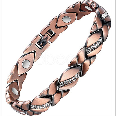 Alloy with Crystal Rhinestone Link Chain Bracelets FS-WG03E93-01-1