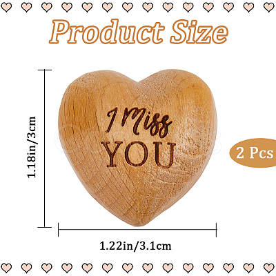 2Pcs Beech Wood Display Decorations AJEW-CN0002-86-1