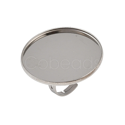 304 Stainless Steel Cuff Ring Components STAS-D372-06P-10-1