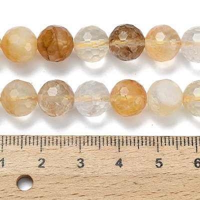 Grade A Natural Yellow Hematoid Quartz Beads Strands G-L642-F04-10mm-1