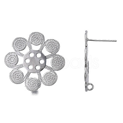 Brass Stud Earring Findings KK-N232-334P-1