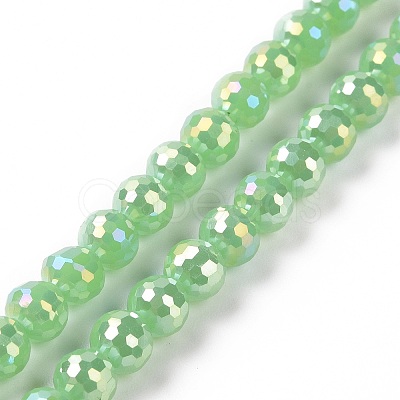 Electroplate Opaque Solid Color Glass Beads Strands X-GLAA-E036-10C-1