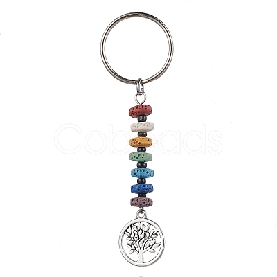 Tree of Life Tibetan Style Alloy Pendant Keychain KEYC-JKC00682-1