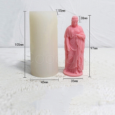 3D Buddhist Woman DIY Food Grade Silicone Statue Candle Molds PW-WG89310-01-1