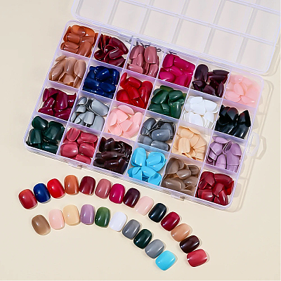 ABS Plastic Pure Color Press On False Nails MRMJ-WH20004-32A-1