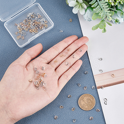 120Pcs 4 Color 304 Stainless Steel Pendant Bails STAS-UN0023-98-1