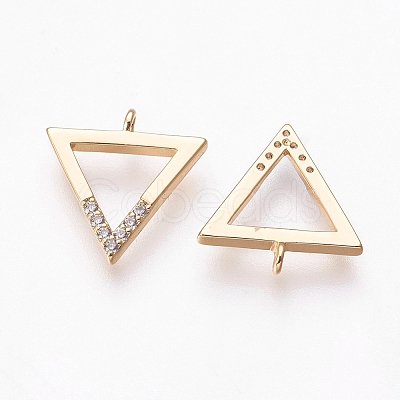 Brass Micro Pave Cubic Zirconia Charms X-ZIRC-Q014-044G-1
