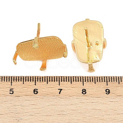 Brass Stud Earring Findings KK-Z122-13G-1