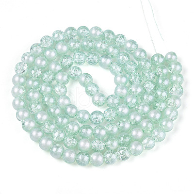 Translucent Crackle Glass Beads Strands CCG-T003-01G-1