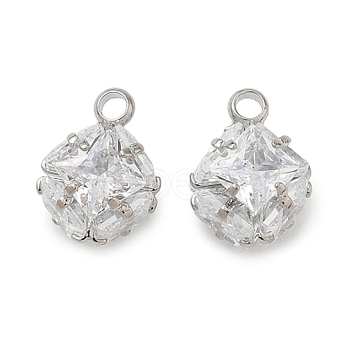 Brass Pave Clear Cubic Zirconia Charms CU-CBAD360-08P-02-1