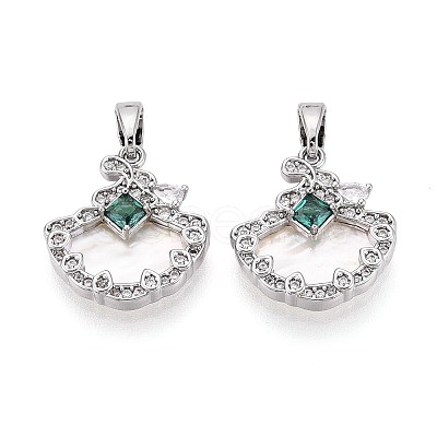 Natural White Shell Pendants KK-N287-24P-1