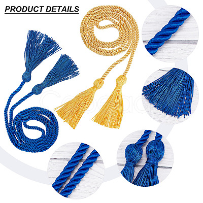 Gorgecraft 2Pcs 2 Colors Polyester Graduation Honor Rope AJEW-GF0006-56-1