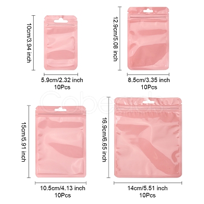 40Pcs 4 Styles Macaron Color Plastic Yin-yang Resealable Bags OPP-FS0001-18C-1