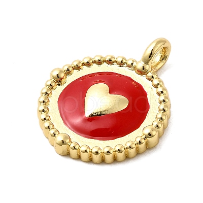 Brass Enamel Pendants KK-P303-09G-1