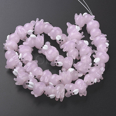 Transparent Handmade Bumpy Lampwork Beads Strands LAMP-T007-19-B08-1