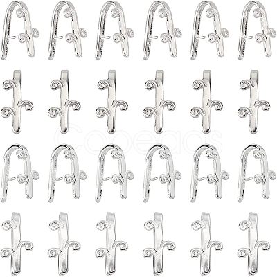 32Pcs 2 Style Brass Snap On Bails KK-FH0001-88-1