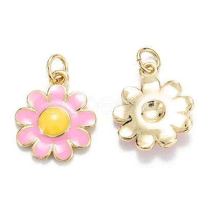 Brass Enamel Pendants KK-M220-04G-1