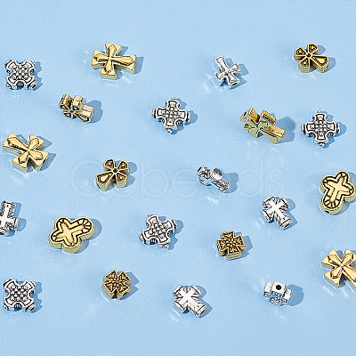 120Pcs 8 Styles Tibetan Style Alloy Beads FIND-HY0003-60-1