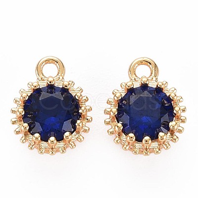 Brass Micro Pave Cubic Zirconia Charms KK-S356-772H-1