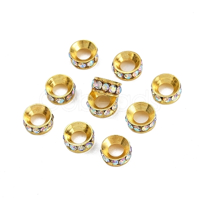 Brass Rhinestone Spacer Beads RB-A020-7mm-28G-1