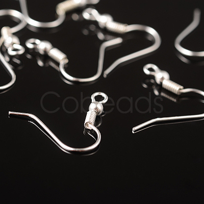 Silver Color Plated Brass Earring Hooks X-EC135Y-S-1