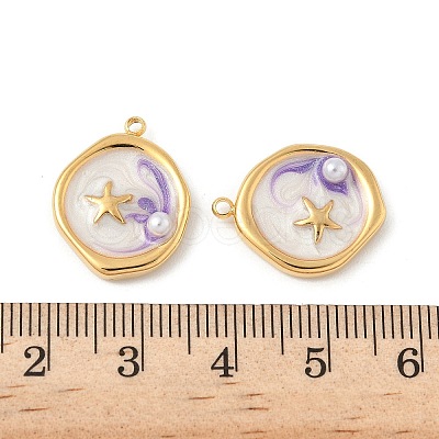 304 Stainless Steel Enamel Pendants STAS-U057-11G-E-1