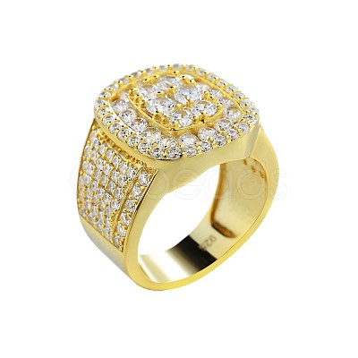 Square Alloy with Crystal Rhinestone Finger Rings FS-WG4A2D8-40-1