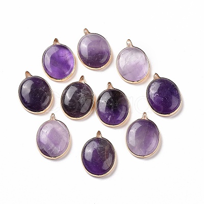 Natural Amethyst Pendants G-C023-03-1