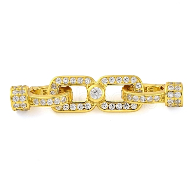 925 Sterling Silver Micro Pave Clear Cubic Zirconia Fold Over Clasps STER-U005-10G-1