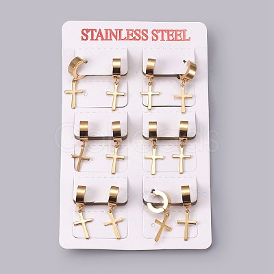 304 Stainless Steel Hoop Earrings EJEW-O087-01-1