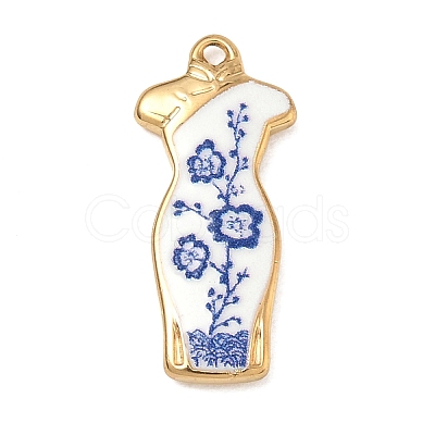 304 Stainless Steel Enamel Pendants SA-CBA800D-01D-G-1