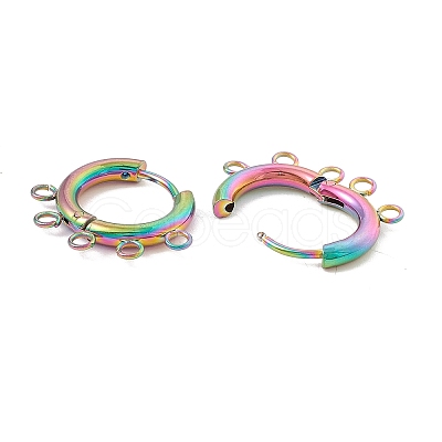 Rainbow Color Ion Plating(IP) 304 Stainless Steel Hoop Earring Findings LS-STAS-D183-01M-1