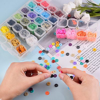 134.4g 28 Colors Handmade Polymer Clay Beads CLAY-SZ0001-34-1