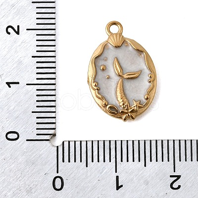 304 Stainless Steel Enamel Pendants STAS-B128-27G-1