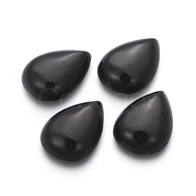 Natural Dyed & Heated Black Agate Cabochons G-I214-D01-19x25mm-1