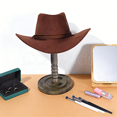 Wood Dome Shaped Stem Hat Rack AJEW-WH0609-778A-1