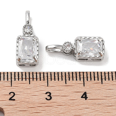 Brass Micro Pave Cubic Zirconia Pendants KK-C051-54P-02-1
